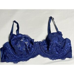 Victoria's Secret Bra 90s Y2k Lace Underwire Blue Floral 36B 36 B